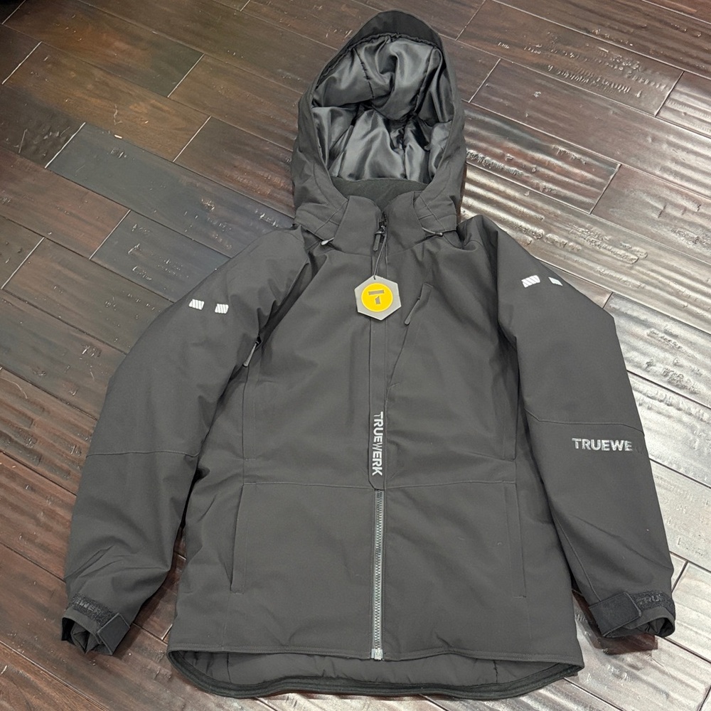 TrueWe Men's Black Hooded Jacket